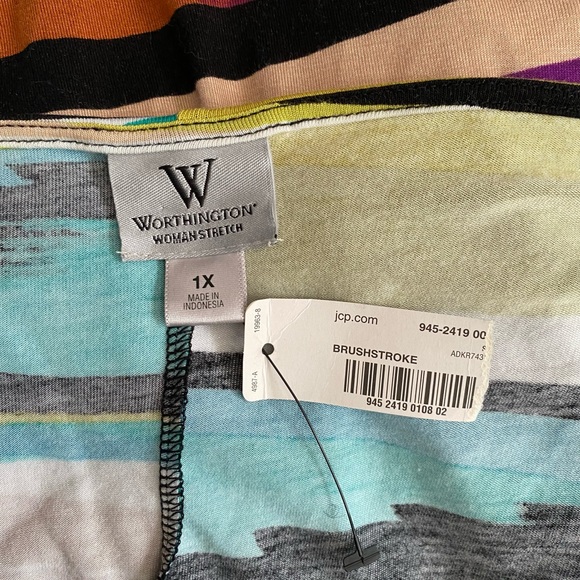 Worthington Women’s stretch stripped top blouse size 1X - Picture 6 of 8